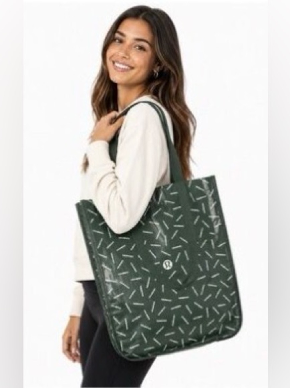 Lululemon Athletica Large Green Tote Shopper Handbag